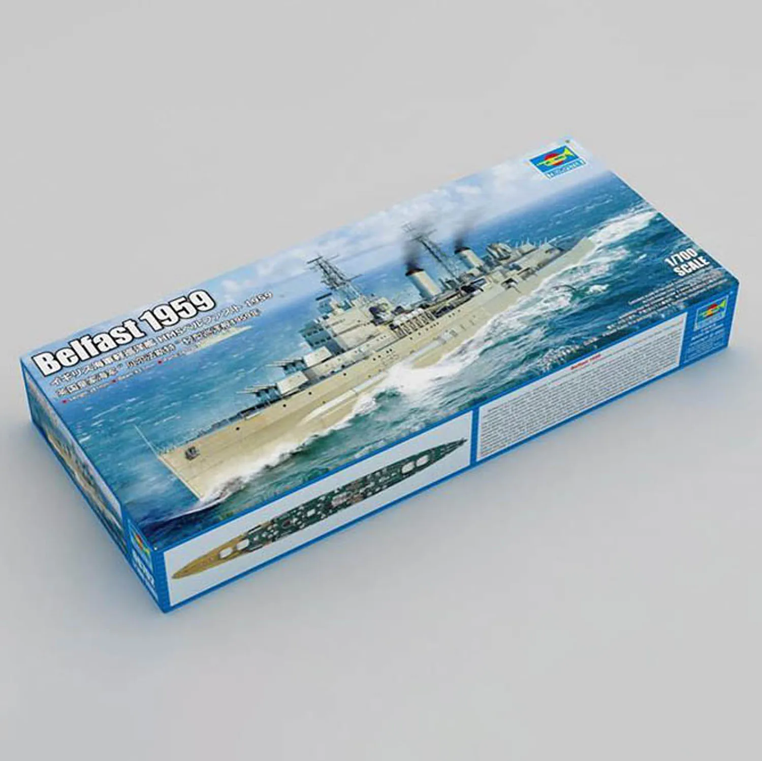 

Trumpeter 1/700 Static Model Boat Royal Navy HMS Belfast 1959 Plastic Warship Unassembled Building Kits Toys for Boys TH23360