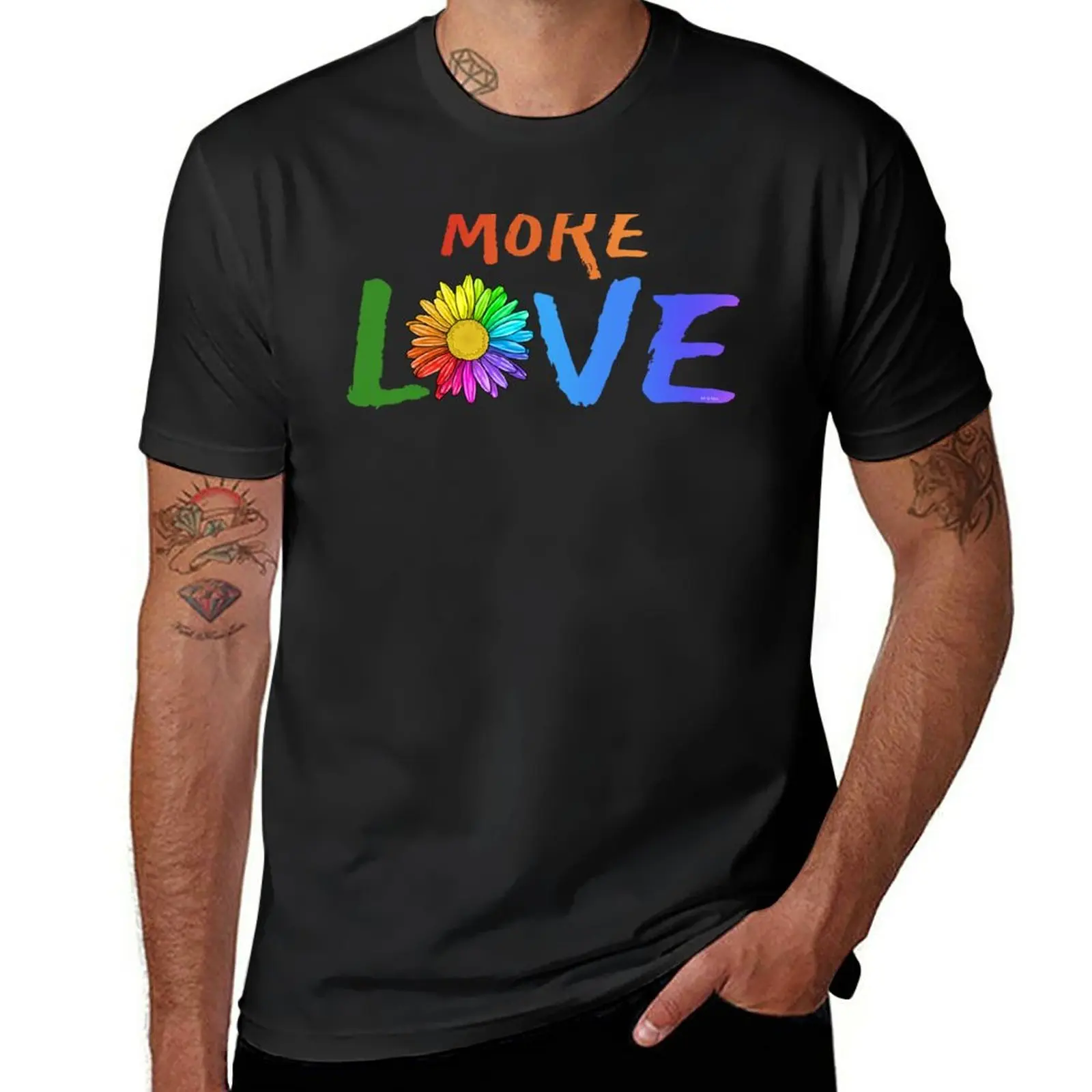 

Новинка, Мужская футболка с надписью «More Queer Love», летняя одежда с аниме, белые мужские футболки