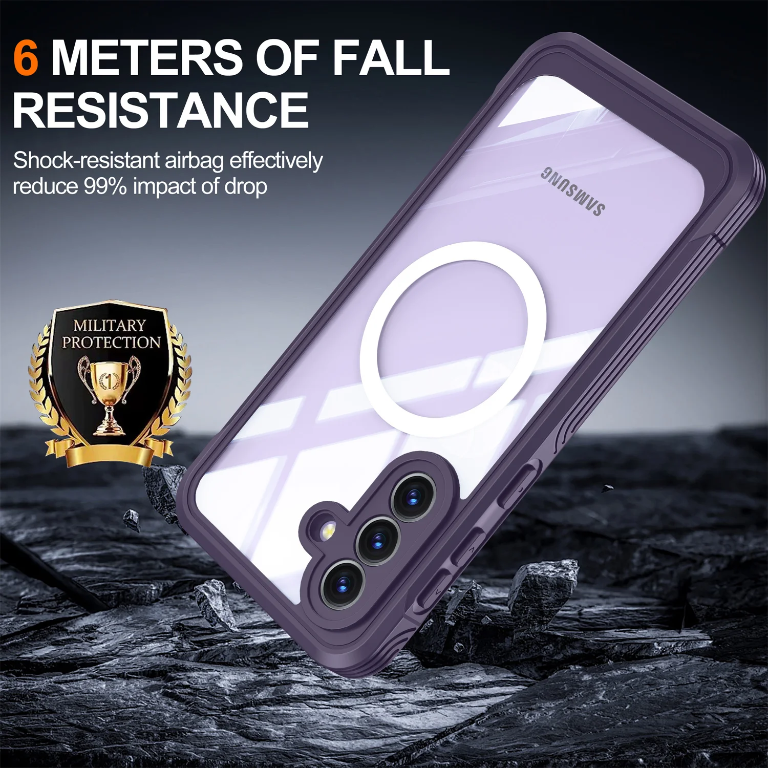 MagSafe Compatible Transparent Phone Case - 360° Full Protection with Wireless Charging Capability