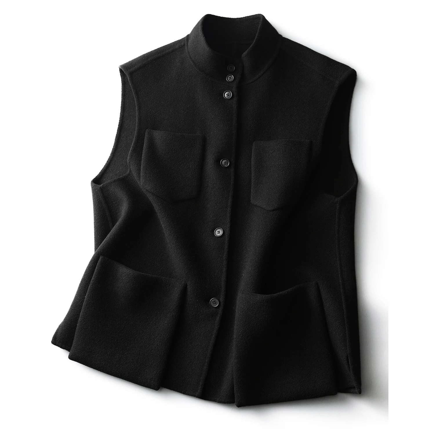Sleeveless Jacket Women Fashion Pockets Vest Wool Coat outwear New Arrival ladies parka coats