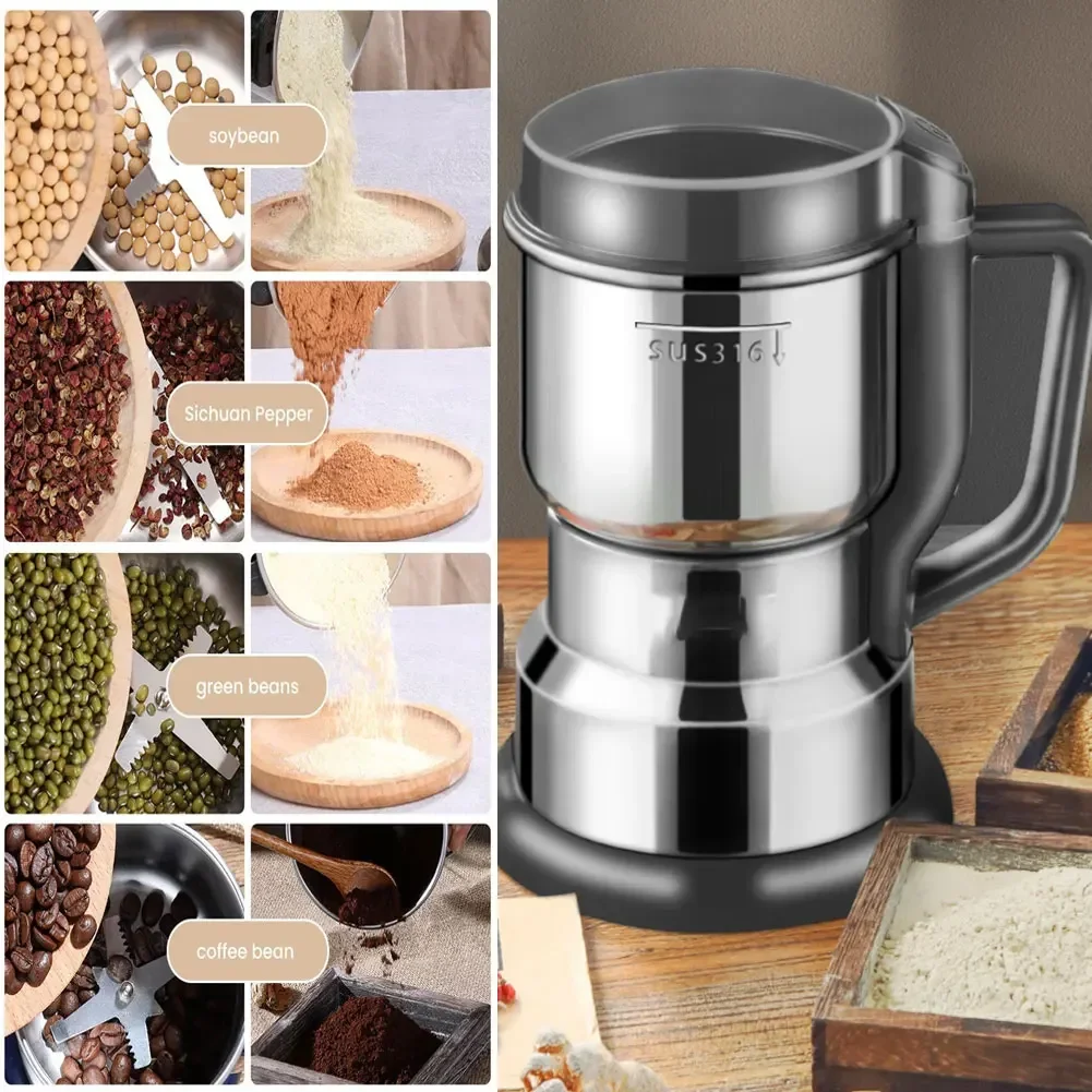 High Power Electric Coffee Grinder Kitchen Cereal Nuts Beans Spices Grains Grinder Machine Multifunctional Home Coffee Grinder 5