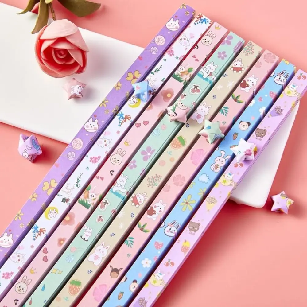 540 Fogli Single Sided Star Origami Paper Cartoon Colorful Folding Star Art Craft Best Wishes Scrapbooking Decorazione Della Casa