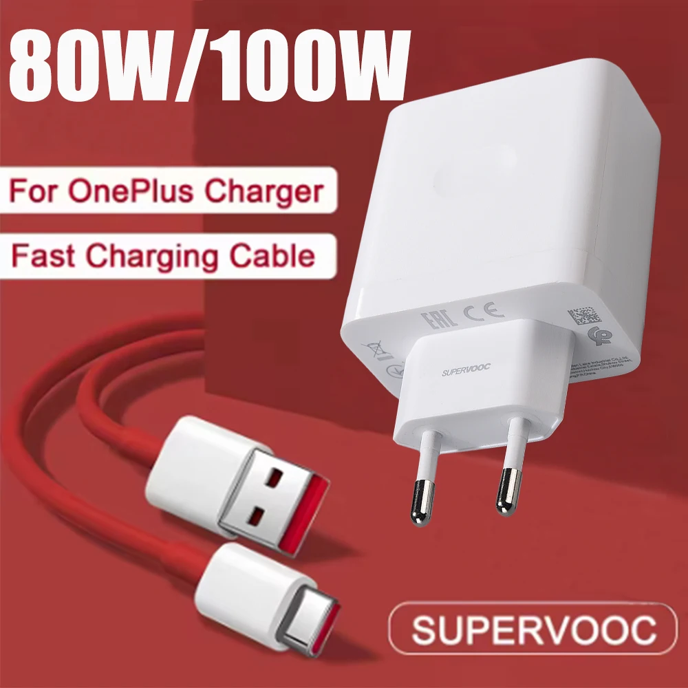 OnePlus SuperVOOC Fast Charging Power Adapter with USB-C Cable - Original EU Version, 80W/100W