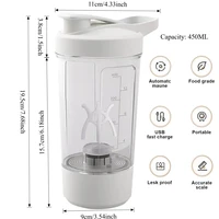 Mug auto-mélangeur électrique, bouteille shaker pour protéines en poudre et milkshake, tasse shaker rechargeable par USB avec échelle graduée, tasse à eau de 15 oz, sans BPA 4