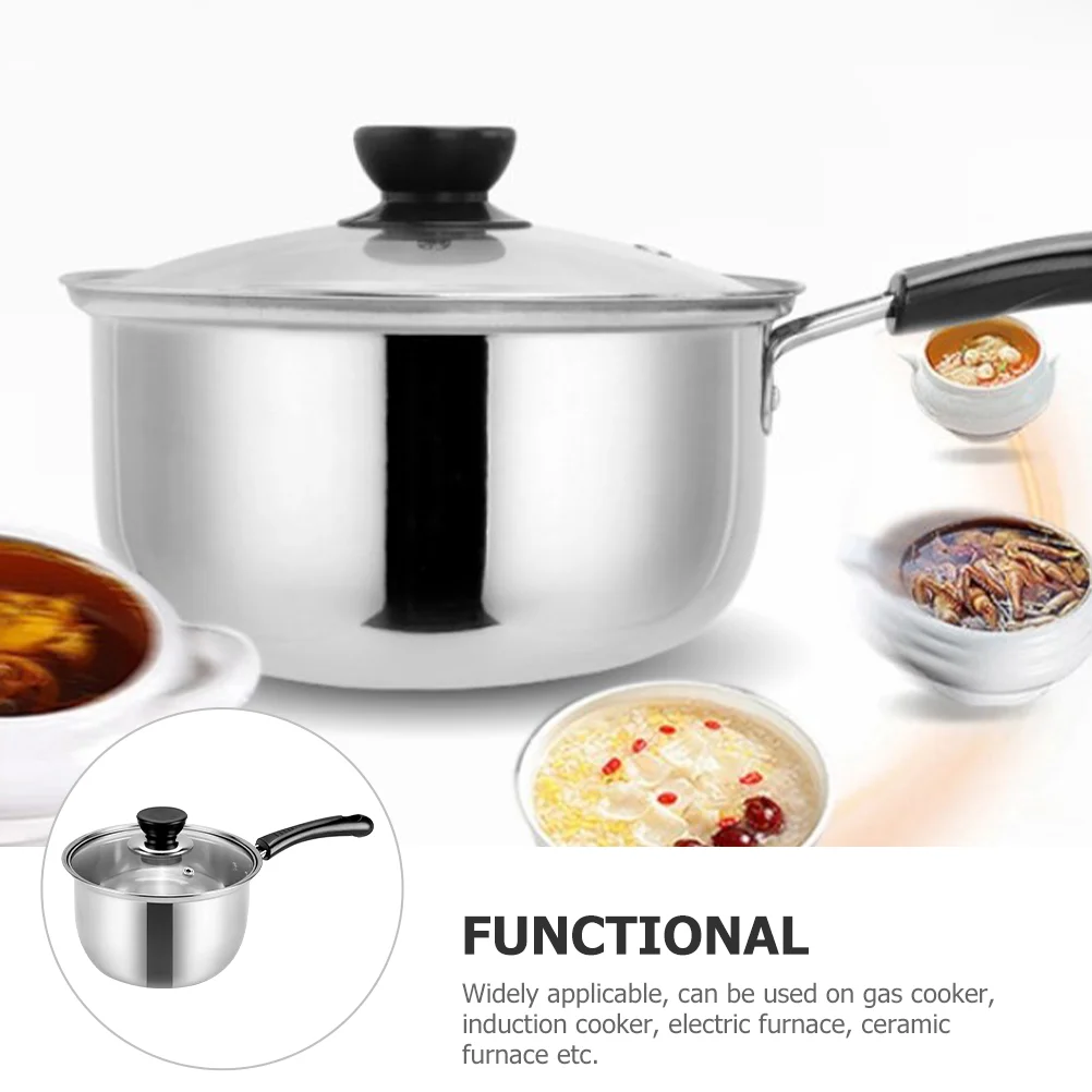 

Stainless Steel Soup Pot Non Stick Saucepan Kitchen Utensils Handle Plastic Food Stew Cooking Pots For