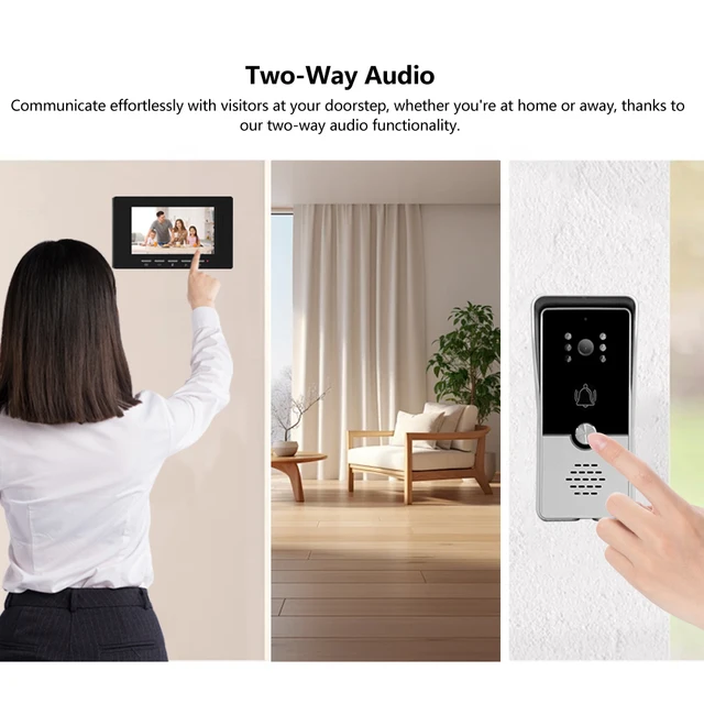 Visual Doorbell Home Wired Monitoring Intercom Villa High-Definition Intelligent Night Vision Electronic Access Control System 2