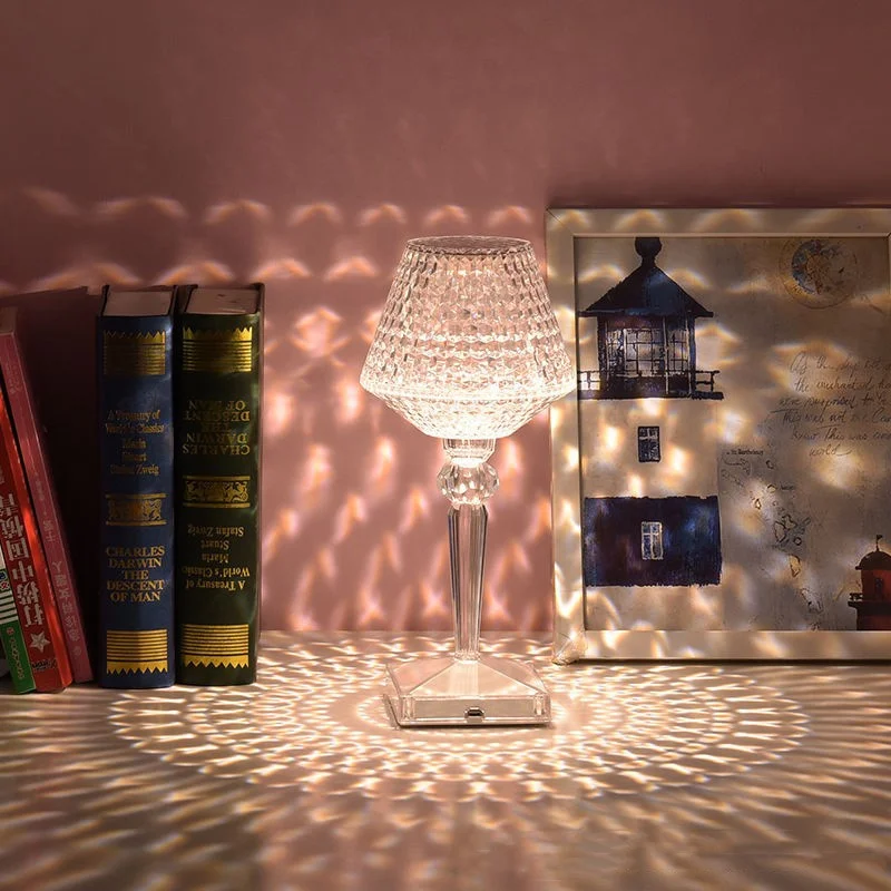 Description Picture 6 of itemCrystal Table Lamp LED Diamond Night Lights Rechargeable Touch Light For Home Bedroom Bedside Decoration Lighting