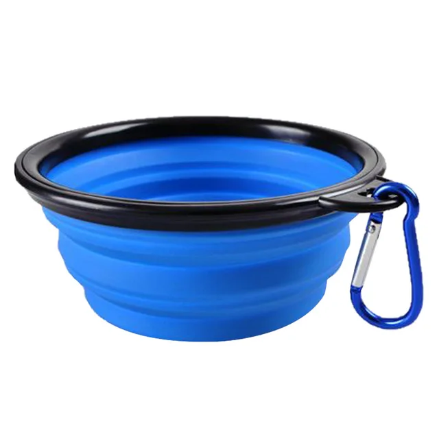 thumbnail image 1 of Pet Foldable Silicone Bowl Foldable Dog Food Bowl Outdoor Pet Travel Bowl with Hooks Portable Dog Food Container Feeding Device, 1 of 4