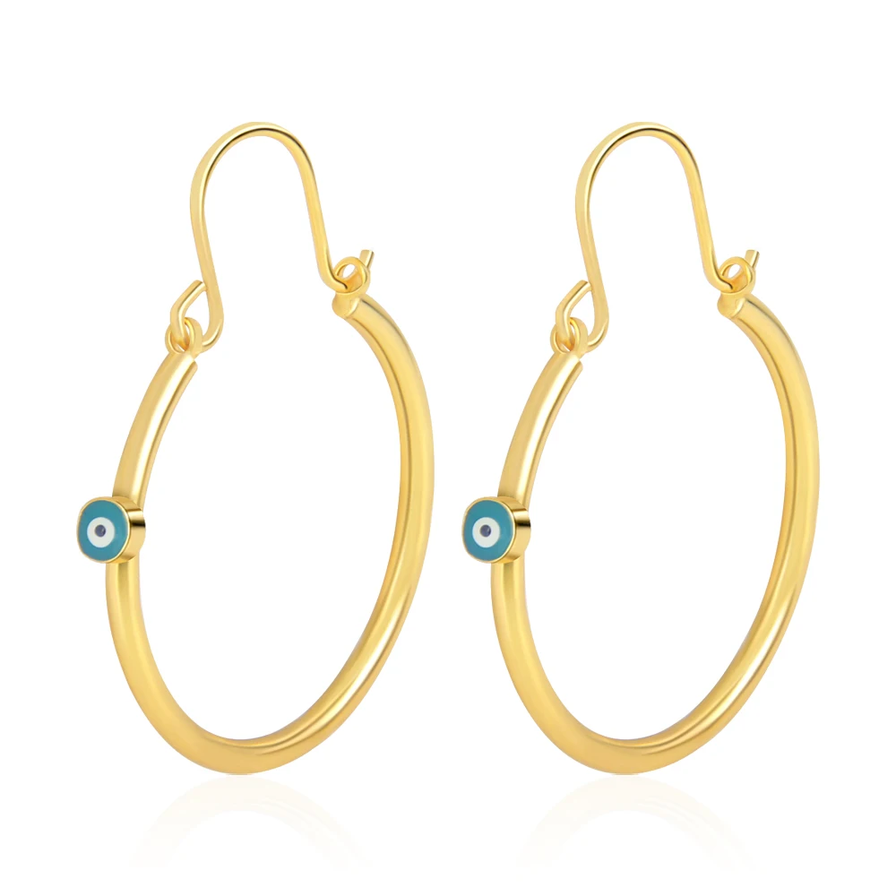 Arabische islamische Mode Creolen Kreis Ohrringe 21 Karat vergoldet Oman Braut Clip baumeln Ohrring Dubai Frauen Event Party Schmuck – Detail 7
