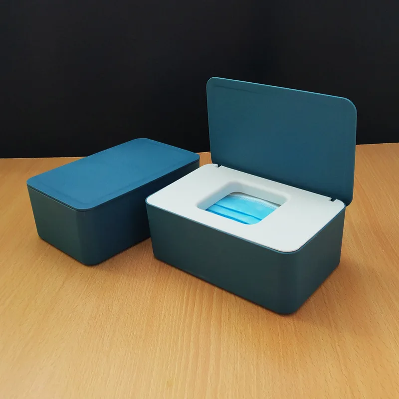 

Masks Wet Tissues Storage Box Small Household Desktop Organizer Box Dustproof Storage Case With Lid Cute Color Patchwork Box