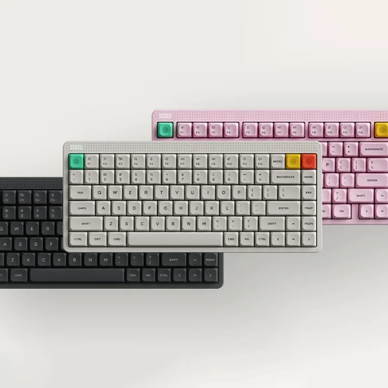 오리지널 NuPhy Node75 블루투스 무선 기계식 키보드(PBT 키캡 포함) 3000mAh 배터리 RGB 인체공학적 로우 또는 맥스 하이 액시스