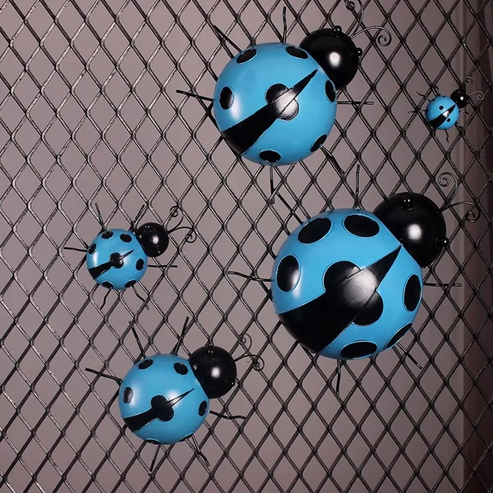 Cute Bedroom Insect Wall Hanging Decoration Home Wall Art Garden Wall Metal Coccinella Decorazione 3D