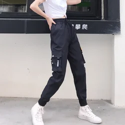 Harajuku Black Cargo Pants Women Wide Leg Hiphop Streetwear Women Pants Loose Female Baggy Oversize Korean Style Trousers