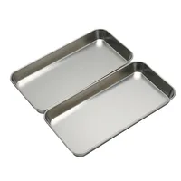 5pcs ทันตกรรมถาดสแตนเลสผ่าตัดทางการแพทย์ถาดสําหรับเครื่องมือโลหะแผ่นสแควร์ทันตกรรม Lab เครื่องมือกล่องเก็บจาน 2