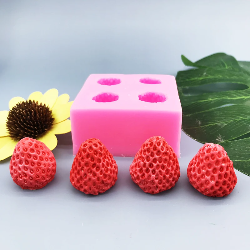 3D Strawberries Silicone Molds 13 Cavities Soap Molds Strawberry