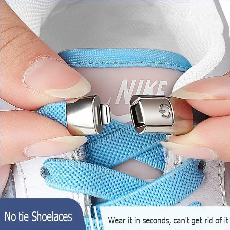 

Without Ties Elastic Laces Sneaker Kids Adult Widened Flat Shoelace for Shoes 8MM 2023 No Tie Shoe Laces Press Lock Shoelaces