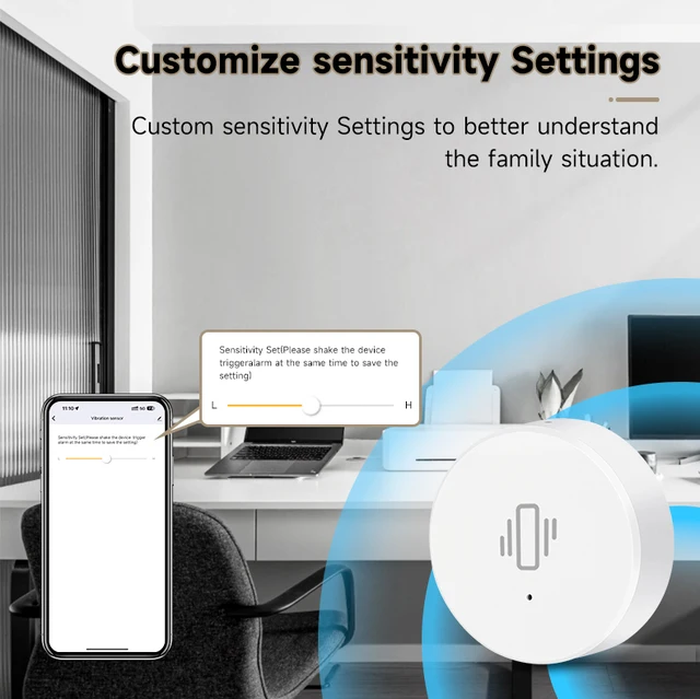 Sensore Vibrazione WiFi Per Tuya Smart Home - Allarme Sicurezza Con App E Automazione - Foto 8