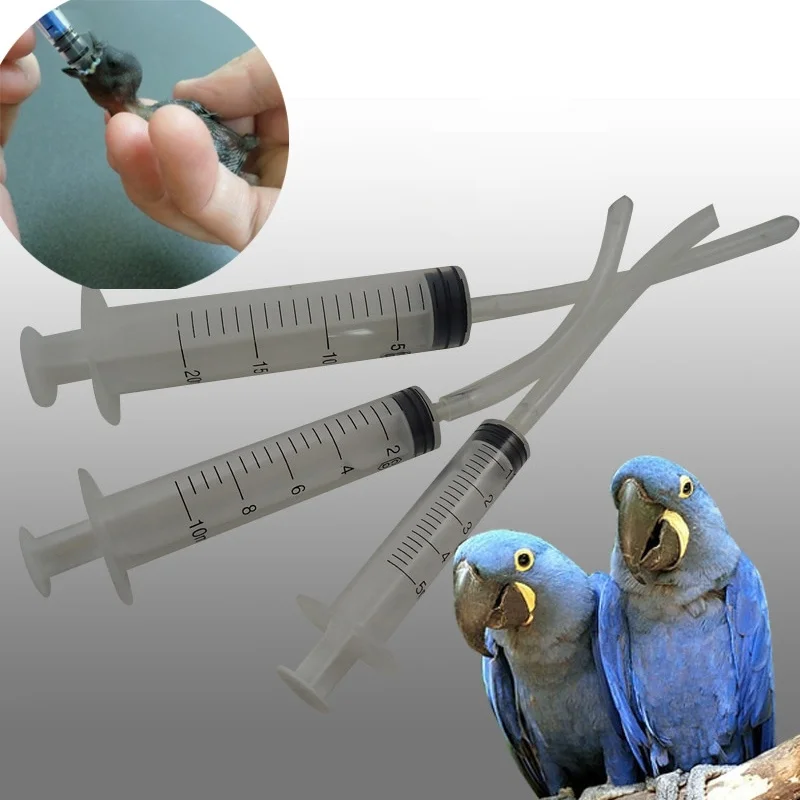 1Pc Nestlings Baby Birds Universal Feeding Syringe Pigeon Budgie Parrot Hand Rearing Food Kit Crop Needles Exact 5ML/10ML/20ML