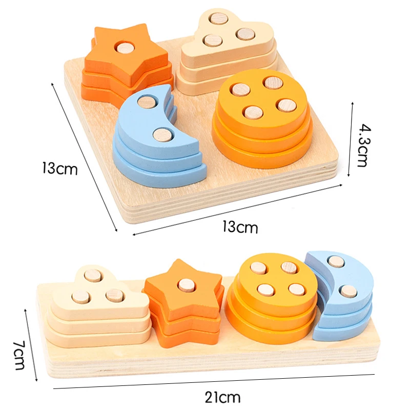 Montessori děti dřevěný vzhled hračka budova bloků časně učení vzdělávací hraček barva mač puzzle pro děti 1 2 3 let