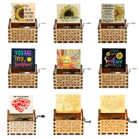 Wooden Hand-operated Type Music Box Can't Help Fall in Love You are My Sunshine Valentine's Day Gift Birthday Present to Wife 1