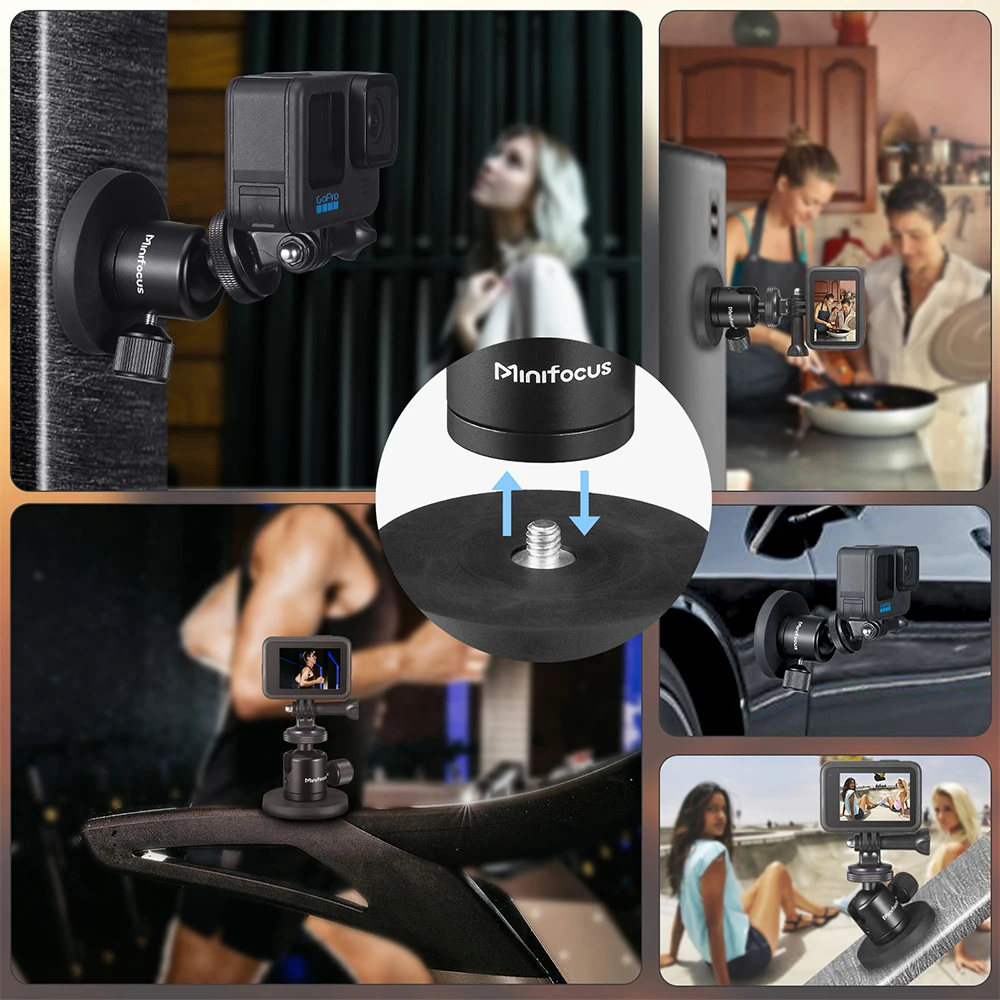 Camera Accessories Camera Mount Bracket 1/4 inch Screw Thread Hole Magnetic Base For Action Camera Light Phone Monitor Holder Boat Car Bar Outdoor Offroad