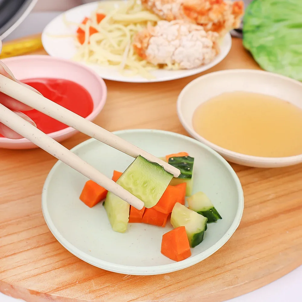 Wheat straw dish Wheat Straw Saucer Dessert Plate Snack Bowl Salad Saucer Kitchen Seasoning Dish Home Cake Trash Fruit Dishes Party Supplies