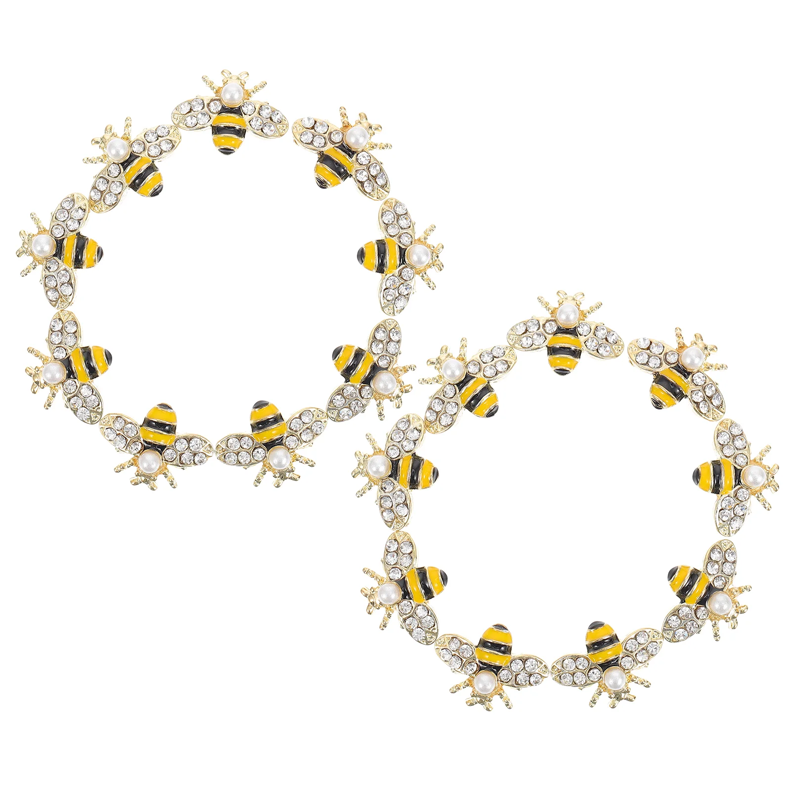 

20 Pcs Metal Nail Accessories Bee Shape Charm Decorations Diamond Accents Alloy Charms Ornaments Abs 3D DIY