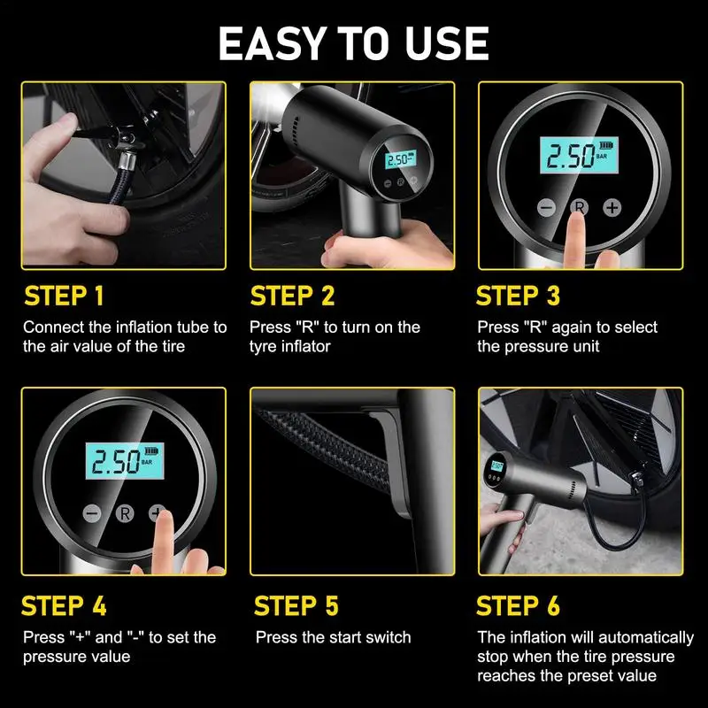 ���� ������ Ÿ�̾� ��â��, �޴�� ���� ����, LCD ���÷���, LED ����Ʈ, �ڵ��� ���� ����, 70W, 12V DC, 150PSI �з�