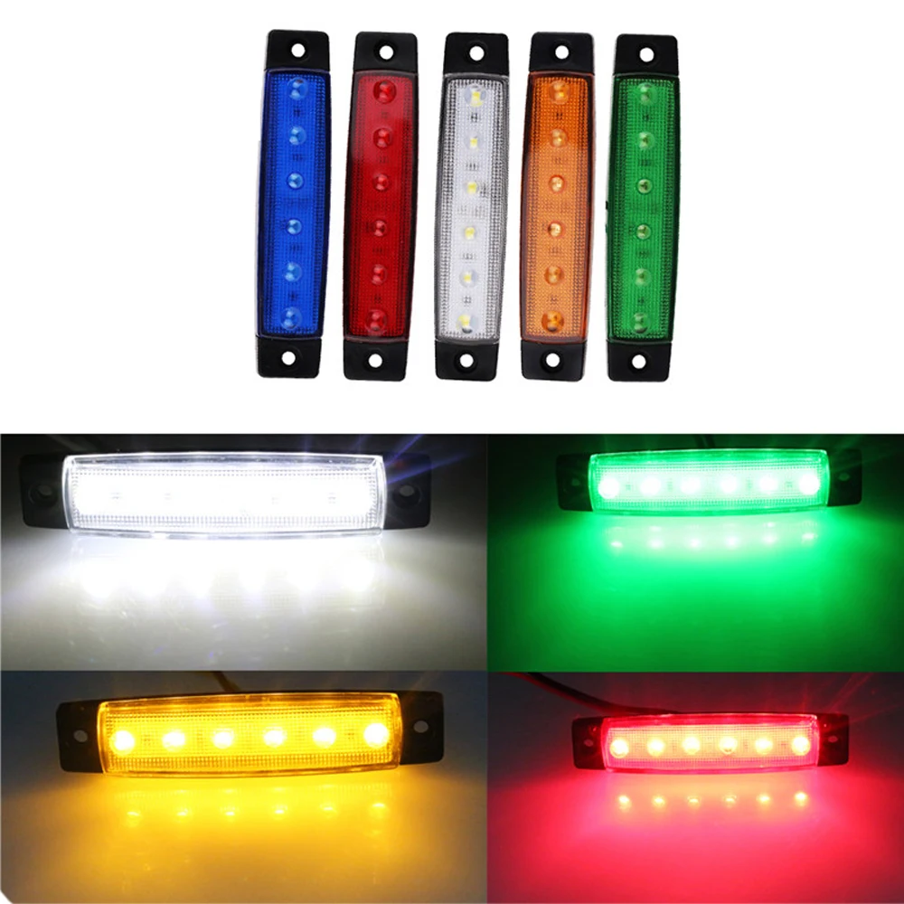 

1PCS 6 Led 12 V 24V Truck Side Marker Light Trailer Light Car Bus Truck Lorry Side Marker Indicator SMD LED Auto
