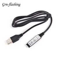 0.5m 1m RGB Controller 5V สายเชื่อมต่อ USB 4pin สาย Dimmer 3 ปุ่มสําหรับ 5V 5050 2835 RGB LED Strip Ribbon TV Backlight Light 1