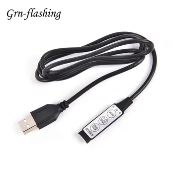 0.5m 1m RGB Controller 5V สายเชื่อมต่อ USB 4pin สาย Dimmer 3 ปุ่มสําหรับ 5V 5050 2835 RGB LED Strip Ribbon TV Backlight Light 1