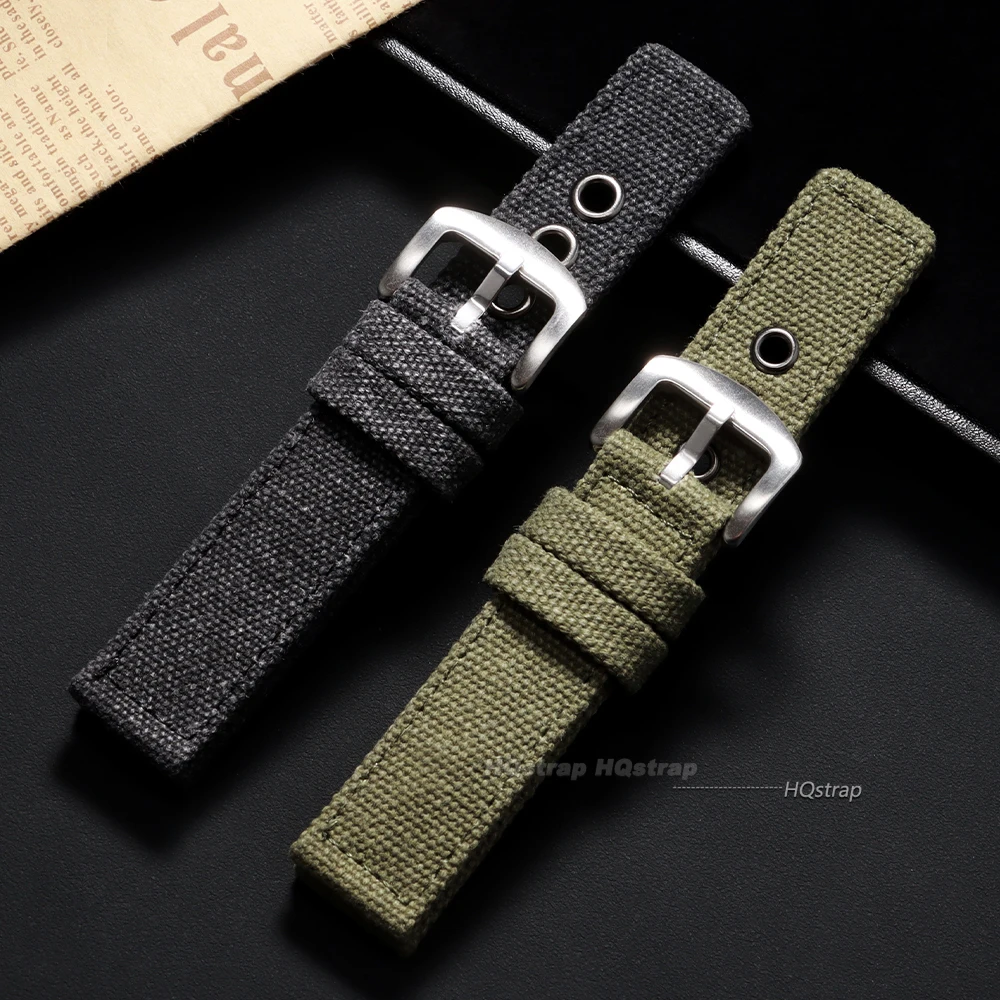 Universal Denim Canvas Nylon Watch Band - Comfortable Woven Strap for Sport and Military Styles