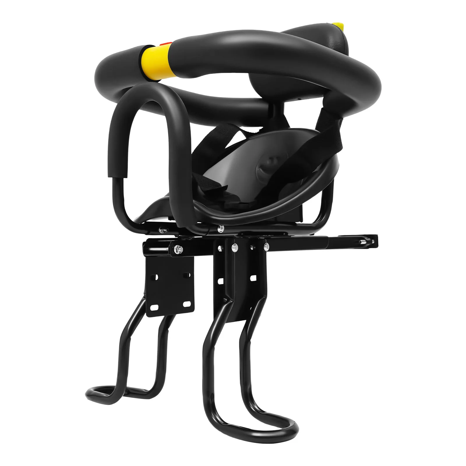 Bike Child Seat Adjustable Bicycle Child Safety Seat Iron Plastic Sponge Black Modern 1-5 Years Old with Belt Guardrail bicycle accessory bicycle safety seat