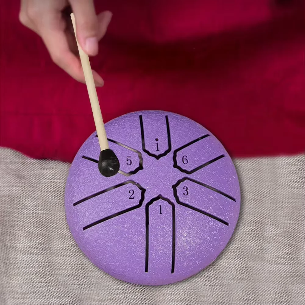 Steel Tongue Drum Outdoor Rain Instrument Mini Hand for Meditation Children's Enlightenment