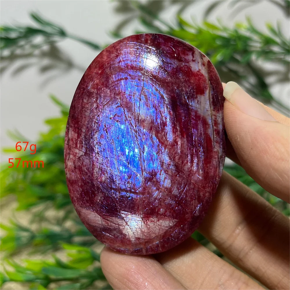 Red Moonstone Palm Natural Crystal Specimen Quartz Reiki Beauty