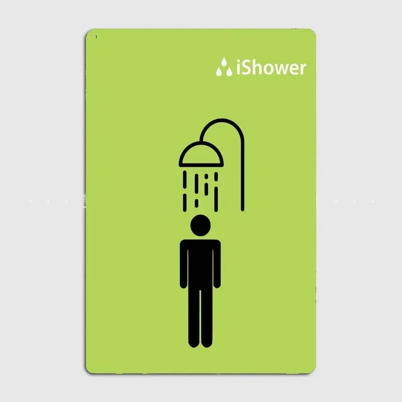 

Забавный винтажный металлический жестяной знак IShower для ванной комнаты с причудливым современным художественным дизайном, Настенный декор для ванной и уборной