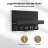 Wall Mounted Key Holder for Entryway Decorative Wall Shelf with Hooks Holds Key Rings Dog Leash Wallet Purse Wood Key Hanger 5