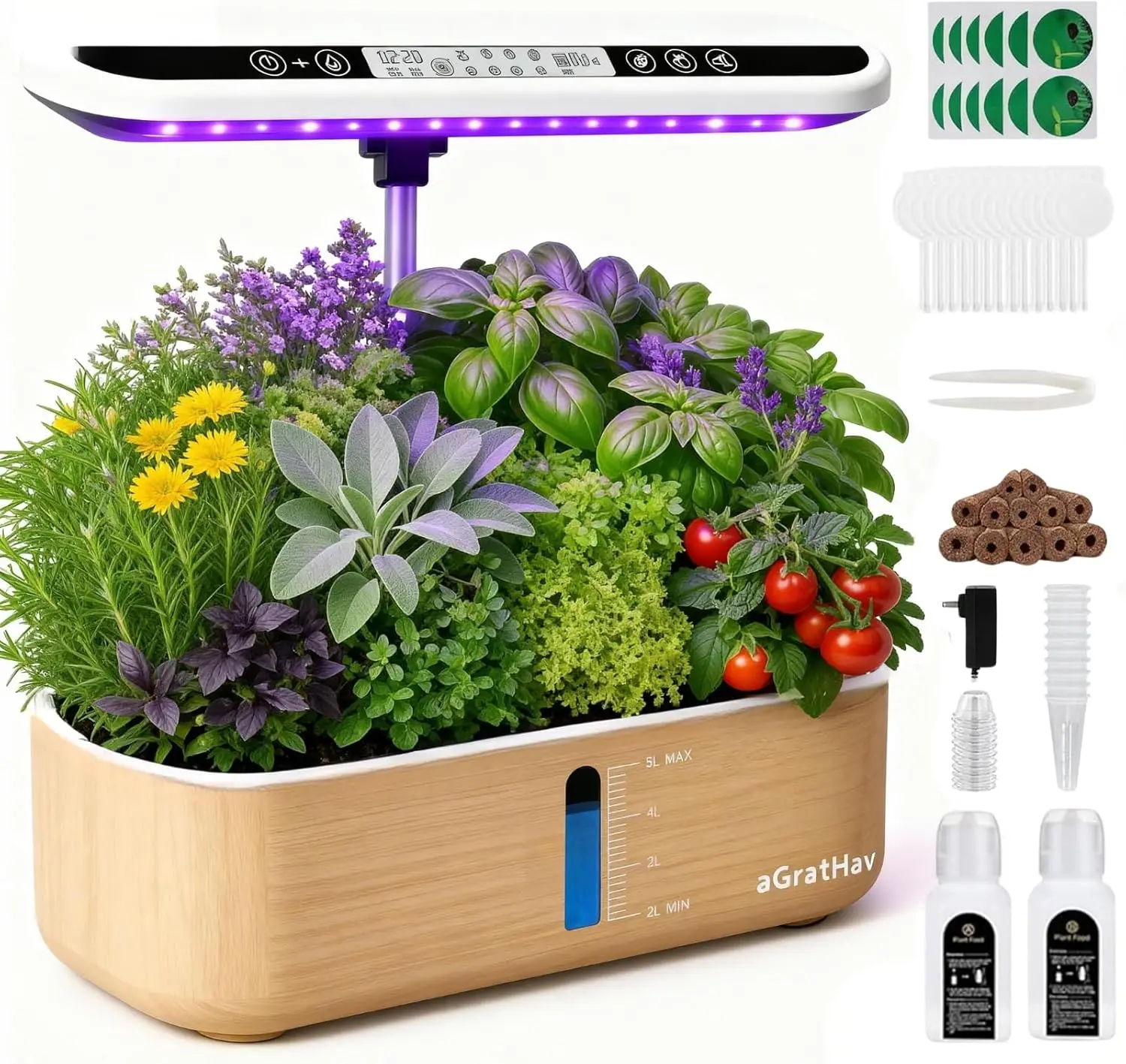 Home Hydroponic Growing Kit with LED and Timer