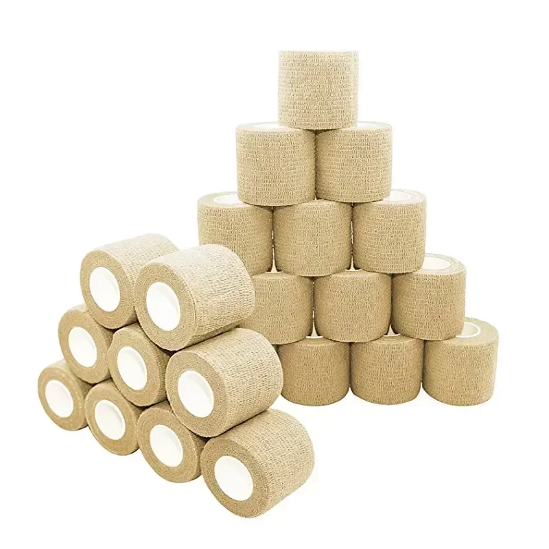 Self Adhesive Bandage 12-48pcs Rolls Anti-slip Athletic Non-woven Self Adhesive Bandage Disposable Tattoo Tape Finger Joints Protecter Pet Vet Wrap