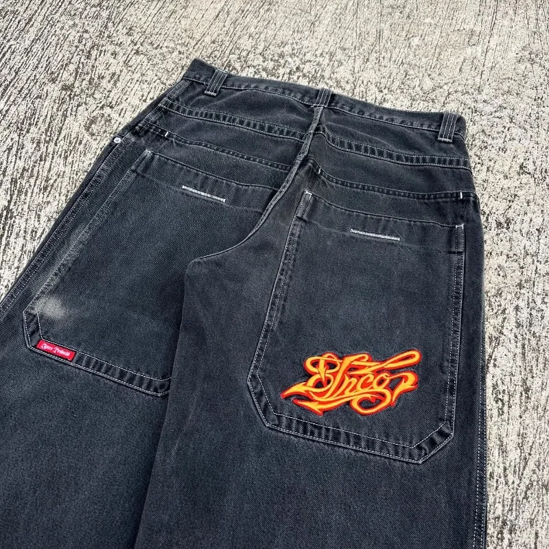 JNCO-Jean Baggy pour Homme et Femme, Streetwear Y2K, Brodé, de Haute Qualité, Vintage, Harajuku, Décontracté, Jambes Larges, 2000