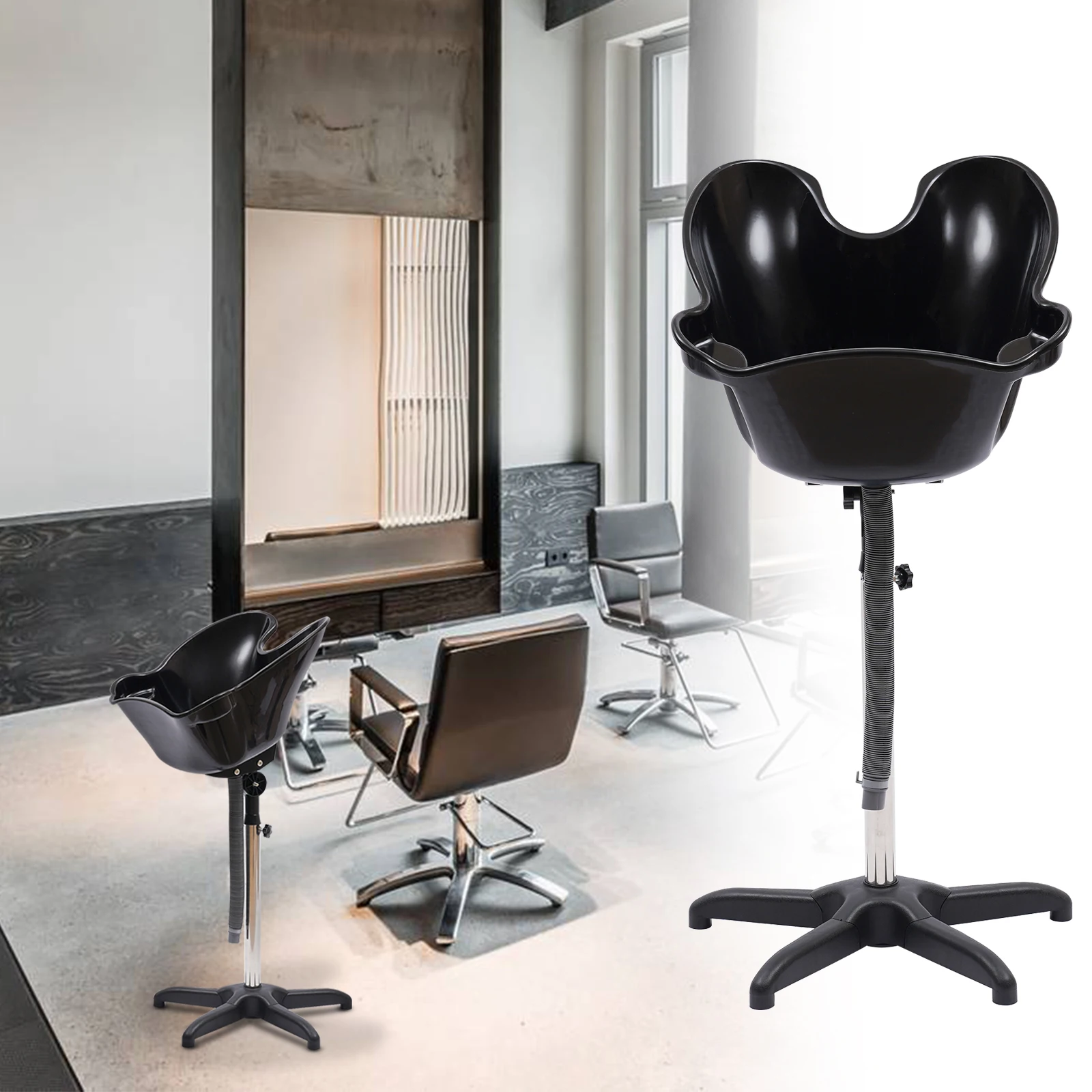 Portable Salon Mobile Hairdressing Washing Hair Basin Sink Backwash Shampoo Bowl[Large size]