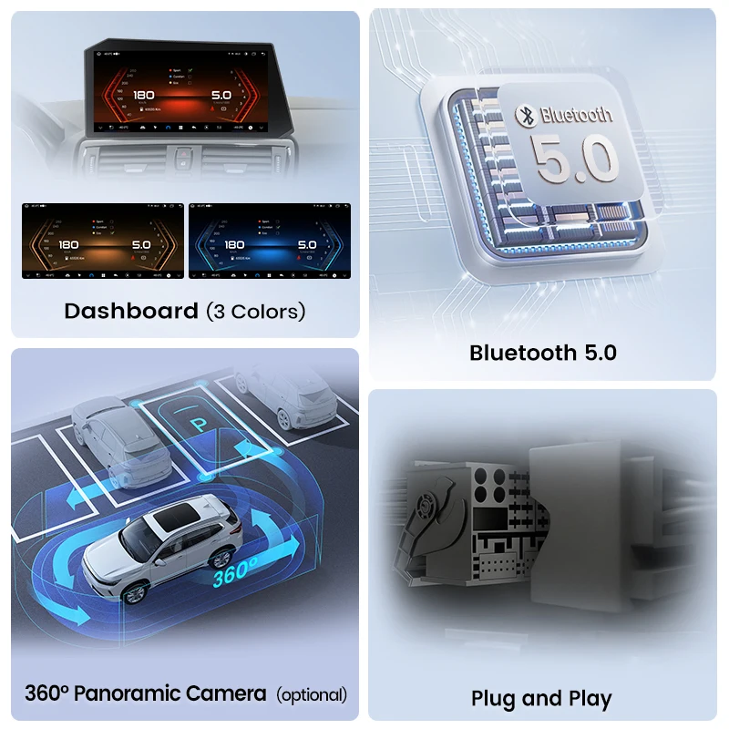 Radio para Auto Junsun con Pantalla Ultrafina de 12.9'' y Carplay Inalámbrico, Android Auto, para BMW Serie 5 F10 F11 2011-2017, Sistema CIC NBT, Pantalla Táctil Multimedia, GPS, Navegación, Mirroring 3