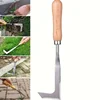 Stainless Steel Crevice Weeding Tool L-Shaped Multi-Purpose Garden Hand Tool Metal Handle Yard Patio Driveway Weed Removal 4