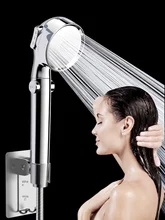 

Hand Hold High Pressure Water Saving Shower Head Rainfall Perforated Free Bracket Hose Switch Adjustable Bathroom Accessories