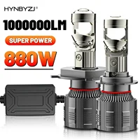 880W 1000000LM H4 H7 H11 Canbus Car Headlight Mini Lens H8 9005 HB3 9006 HB4 LED Projector Bulb 6000K Auto Motorcycle Mini Lens