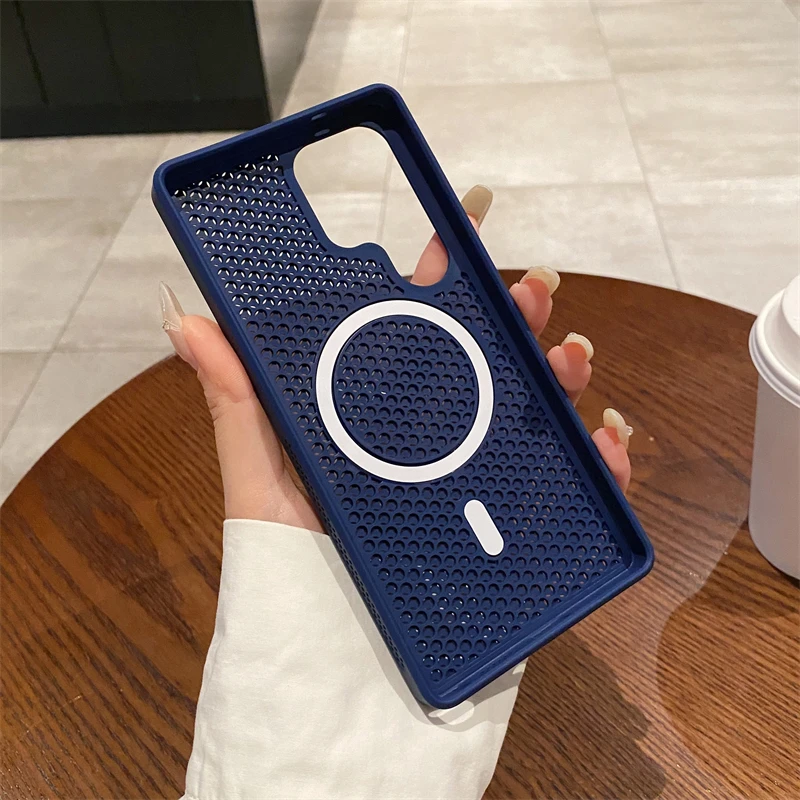 Luxury Heat Dissipation Breathable Magnetic Wireless Charging Phone Case