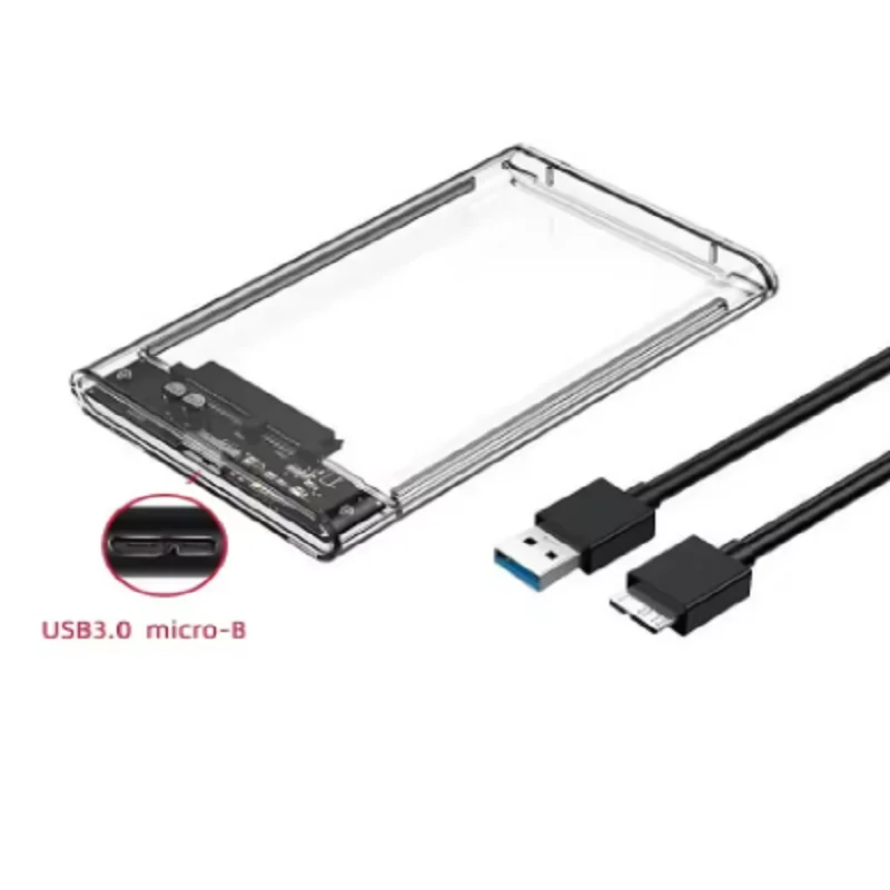 2.5인치 투명 HDD 케이스 HDD 인클로저 SSD SATA-USB 3.0 Type-C 3.1 어댑터 휴대용 외장 하드 드라이브 박스 도구가 필요 없음