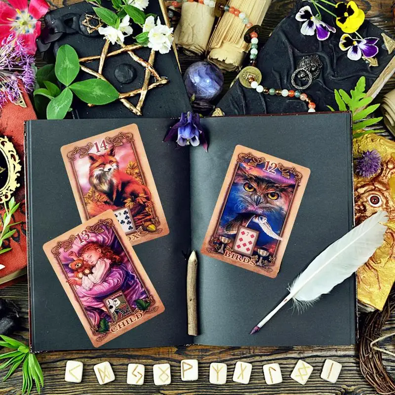 10.4cm X 7.3cm Lustrous Lenormand Oracle Card Tarot Game 47 Pcs Lenormand  Cards - AliExpress