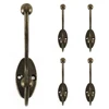 5PCS/Set Coat Hooks Wall Mounted Heavy Duty Dual Coat Rack Bronze Vintage Clothes Hanger With Screws for Door Coat Hook Bathroom 2