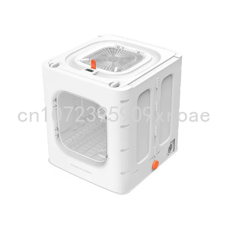 

Foldable low noise motor free pet drying room